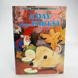 Vintage 1985 A Day in the Forest Board Book Tony Hutchings Forest Friends Gnome